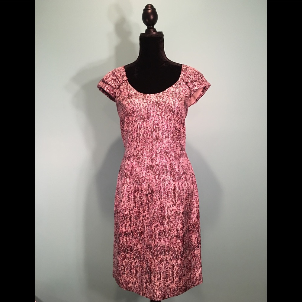 Banana Republic Pink Speckled Cap Sleeve Sheath Dress - Picture 2 of 8